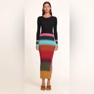 STAUD Edna Dress Mosaic Stripe